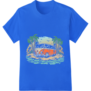 Vintage Surf Van: Retro Summer Beach Vibes Heat Transfer enhanced with professional custom apparel