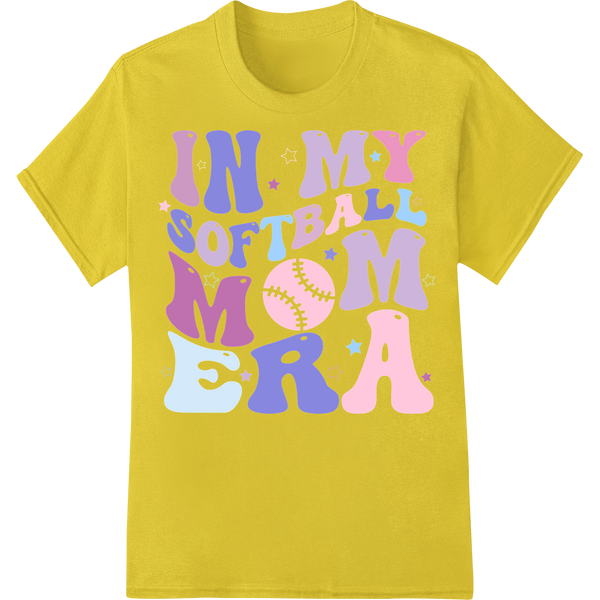 In my softball mom - Heartwarming pastel Mother's Day print on yellow shirt - SUPERDTF-DTF Prints-DTF Transfers-Custom DTF Prints