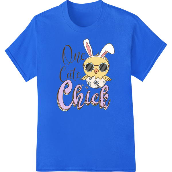 Retro Easter Chick DTF Print Heat Transfer | Super DTF on blue shirt - SUPERDTF-DTF Prints-DTF Transfers-Custom DTF Prints