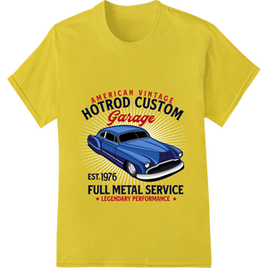 Cutting-edge vibrant DTF prints featured on Vintage Hotrod Garage: Legendary American Muscle