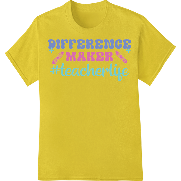 #teacherlife: Celebrate Educators with Super DTF Transfers on yellow shirt - SUPERDTF-DTF Prints-DTF Transfers-Custom DTF Prints