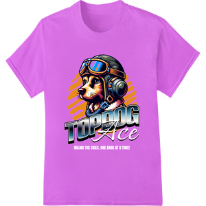 Custom DTF printing experts design - Topdog Ace: Fierce Aviator Cartoon Dog Heat Transfer Print