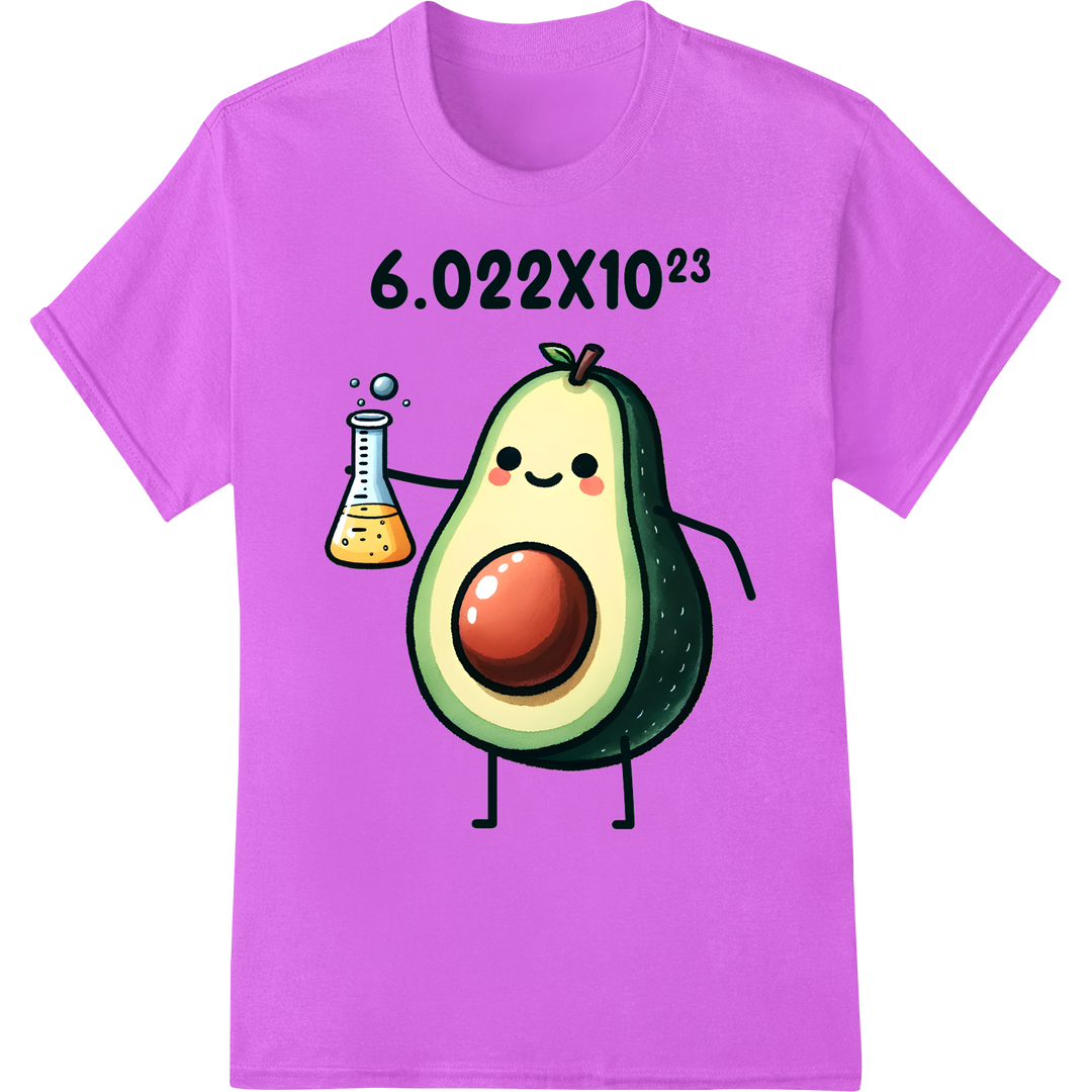 Adorable Avocado Science Teacher DTF Heat Transfer Print on purple shirt - SUPERDTF-DTF Prints-DTF Transfers-Custom DTF Prints