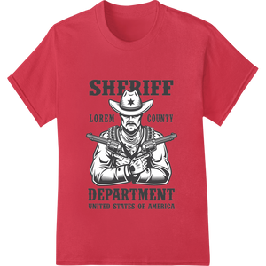 Cutting-edge vibrant DTF prints featured on Bold Sheriff Department Design for Custom DTF Prints