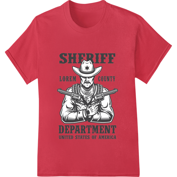 Cutting-edge vibrant DTF prints featured on Bold Sheriff Department Design for Custom DTF Prints