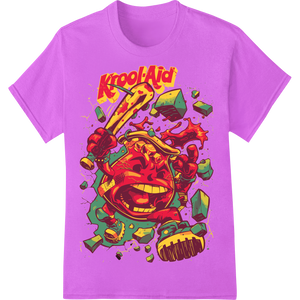 Vibrant custom merchandise print on Krool-Aid Graffiti Monster Art DTF Heat Transfer