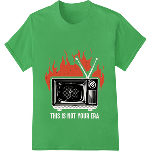 Expert customized apparel craftsmanship on Retro Microwave in Flames - Edgy Vintage DTF Print Transfer