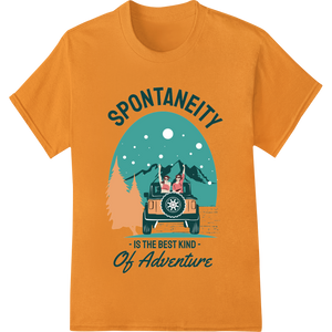 Vibrant custom apparel print on Embrace Spontaneity: Adventure Awaits with Retro Car Print