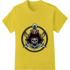 Durable vibrant DTF prints applied to Fierce Pirate Skull: Bold DTF Print for Edgy Style