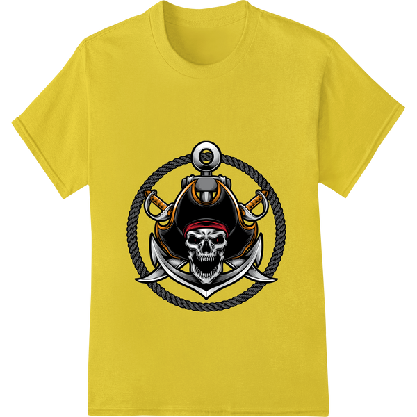 Durable vibrant DTF prints applied to Fierce Pirate Skull: Bold DTF Print for Edgy Style