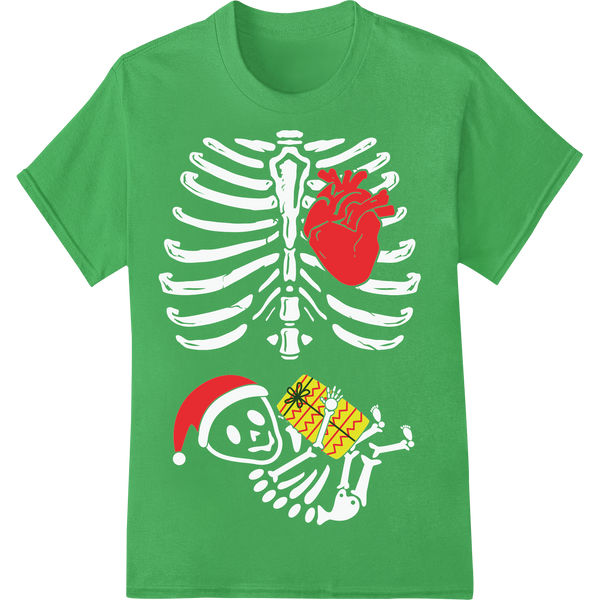 Heartfelt Holiday Pregnancy Gift: Stylish DTF Transfer Print on green shirt - SUPERDTF-DTF Prints-DTF Transfers-Custom DTF Prints