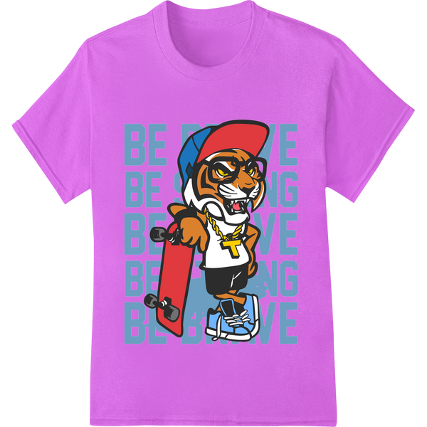 Brave Tiger Skateboarding DTF Print Heat Transfer - High-quality personalized clothing