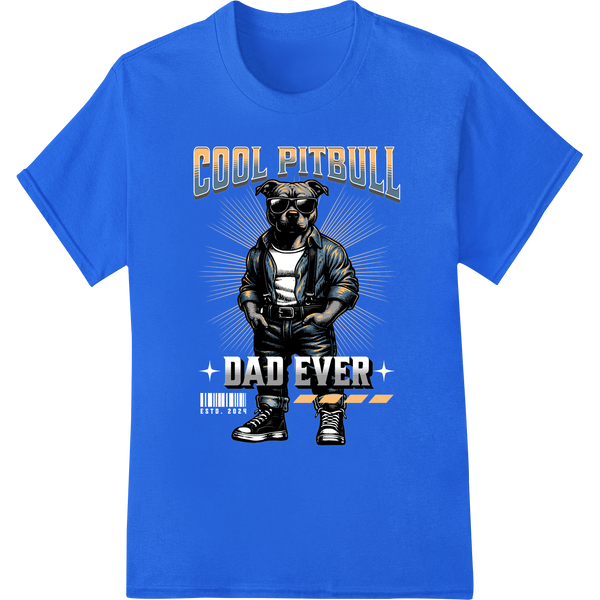 Cutting-edge bulk t-shirt printing featured on Coolest Pitbull Dad Ever: Bold Father's Day DTF Print