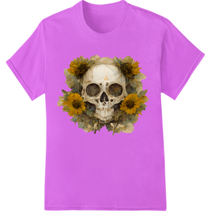 Unique DTF technology for Sunflower Skull: A Hauntingly Beautiful Day of the Dead