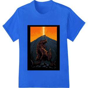 Custom DTF prints design - Jurassic Fury: T-Rex Versus the Erupting Volcano