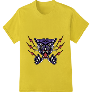 Personalized innovative apparel printing design for Fierce Lightning Panther - Edgy Purple & Black DTF Transfer