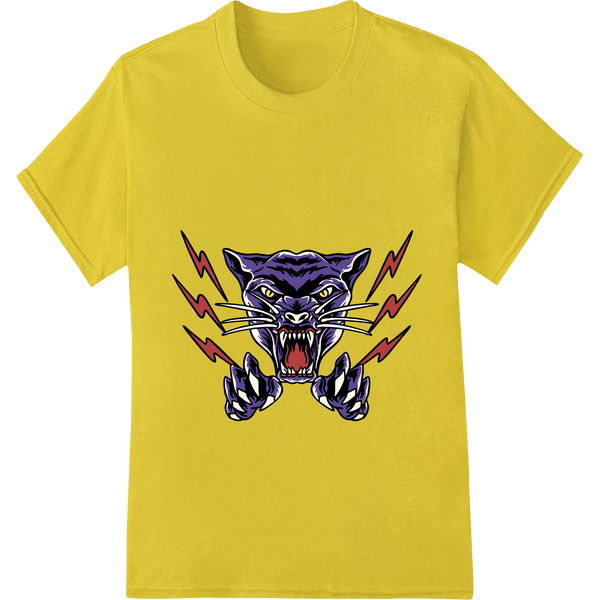 Personalized innovative apparel printing design for Fierce Lightning Panther - Edgy Purple & Black DTF Transfer