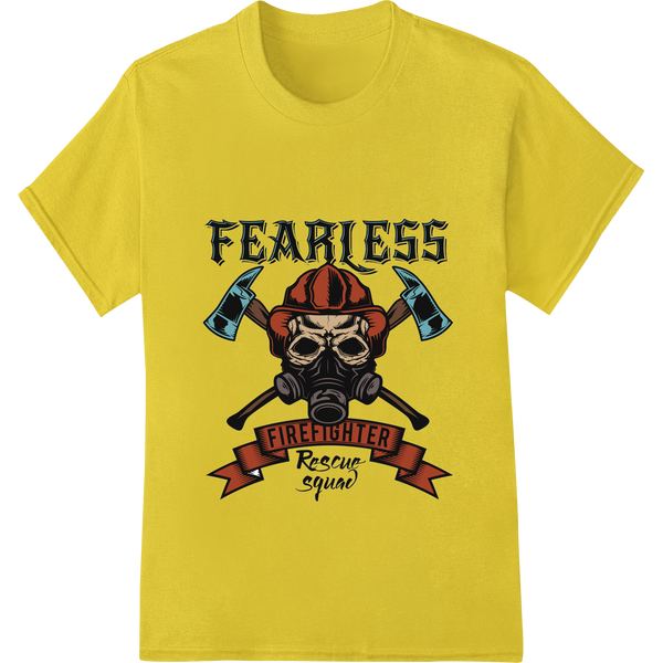 Innovative customized apparel design on Fearless Firefighter Skull DTF Print for Custom Gear