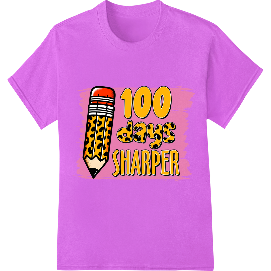 Celebrate 100 Days of School with Our Vibrant DTF Print! on purple shirt - SUPERDTF-DTF Prints-DTF Transfers-Custom DTF Prints