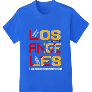 Los Angeles City Lights: Bold Typography DTF Print Design showcasing advanced customized apparel technology