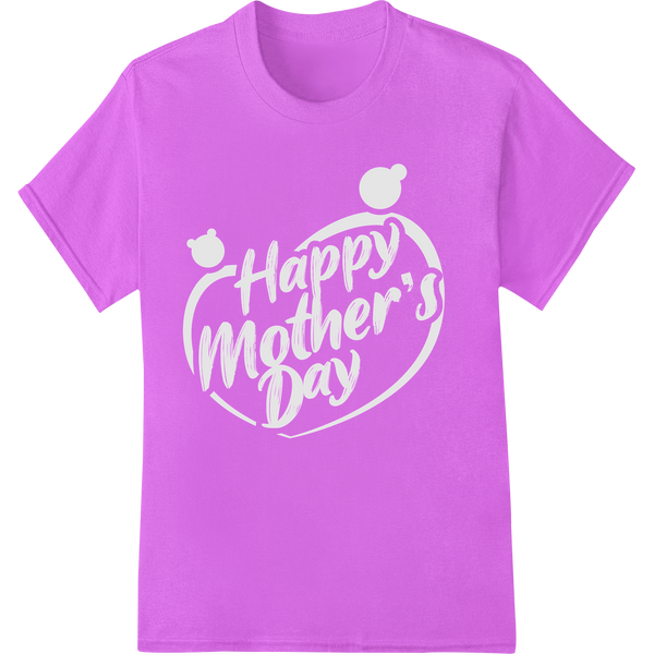 Elegant 'Happy Mother's Day' DTF Print Heat Transfer on purple shirt - SUPERDTF-DTF Prints-DTF Transfers-Custom DTF Prints