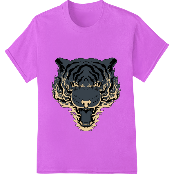 Custom custom t-shirts design - Fierce Flaming Tiger Tattoo-Inspired DTF Print Transfer