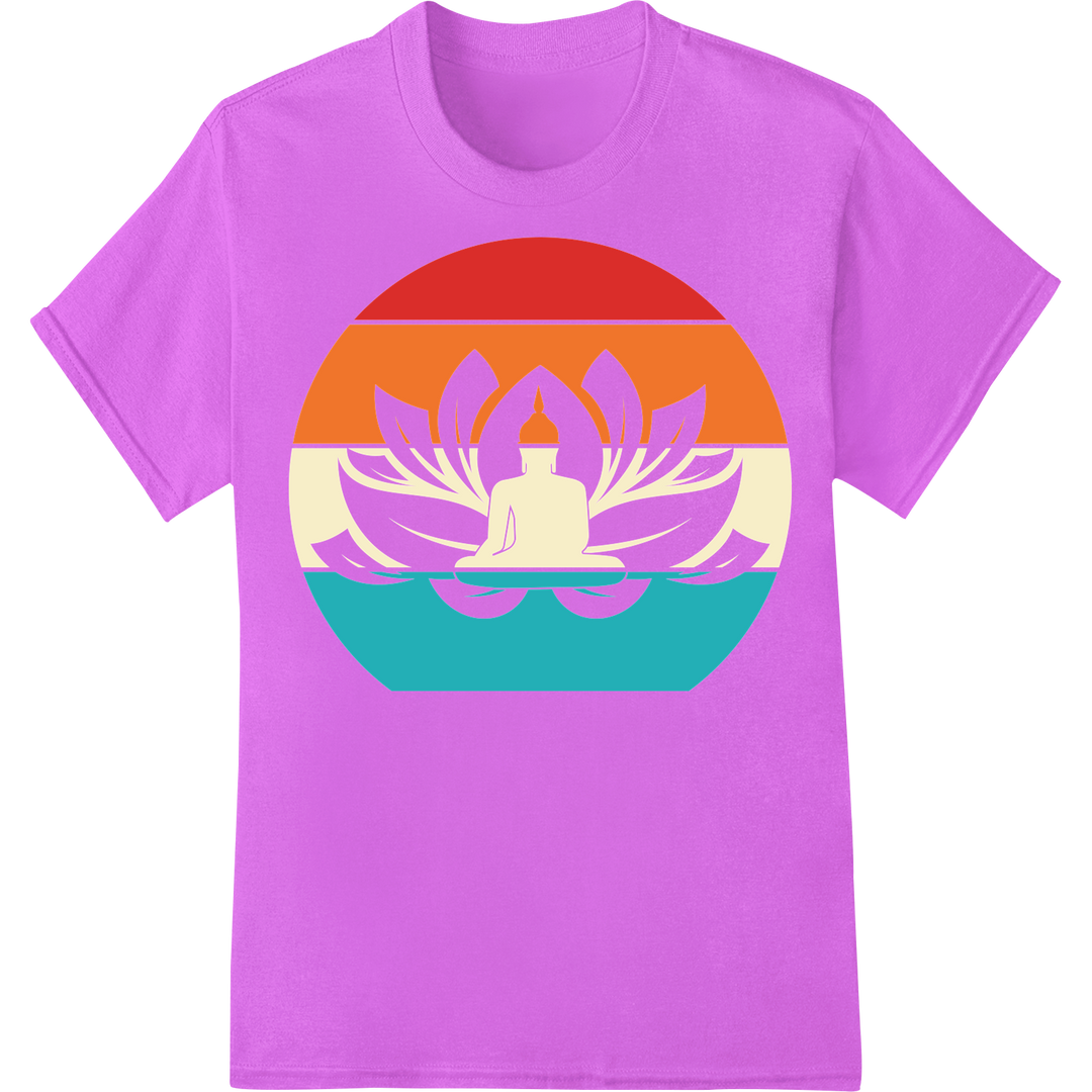 Serene Lotus Flower Yoga Heat Transfer - Find Your Zen on purple shirt - SUPERDTF-DTF Prints-DTF Transfers-Custom DTF Prints