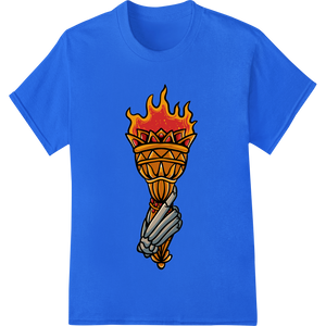 Ignite Your Style: Tribal Torch DTF Print Heat Transfer enhanced with professional custom t-shirts