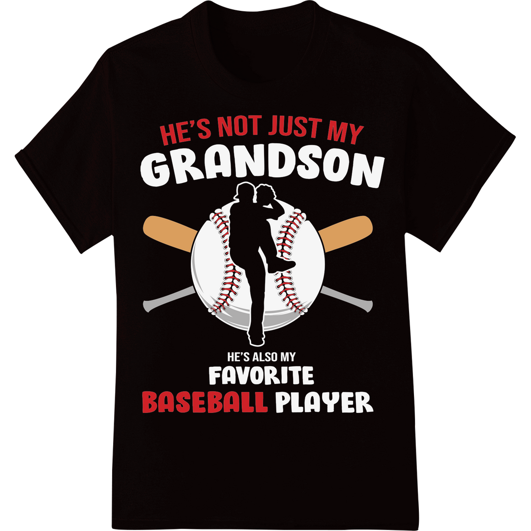 He's Not Just My Baseball | DTF Print for Proud Moms on black shirt - SUPERDTF-DTF Prints-DTF Transfers-Custom DTF Prints