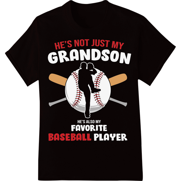 He's Not Just My Baseball | DTF Print for Proud Moms on black shirt - SUPERDTF-DTF Prints-DTF Transfers-Custom DTF Prints