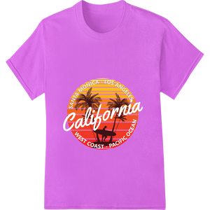 Expert print on demand craftsmanship on Stunning California Sunset DTF Print Heat Transfer