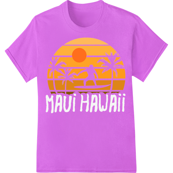 Retro Tropical Sun DTF Print | Endless Summer Vibes on purple shirt - SUPERDTF-DTF Prints-DTF Transfers-Custom DTF Prints