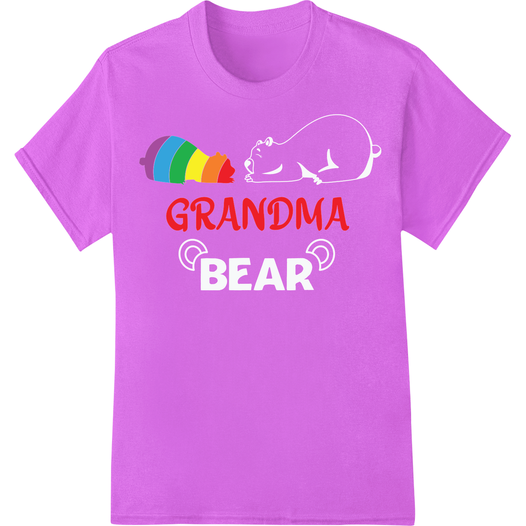 Vibrant LGBT 'GRANDMA' Pride Rainbow DTF Print Transfer on purple shirt - SUPERDTF-DTF Prints-DTF Transfers-Custom DTF Prints