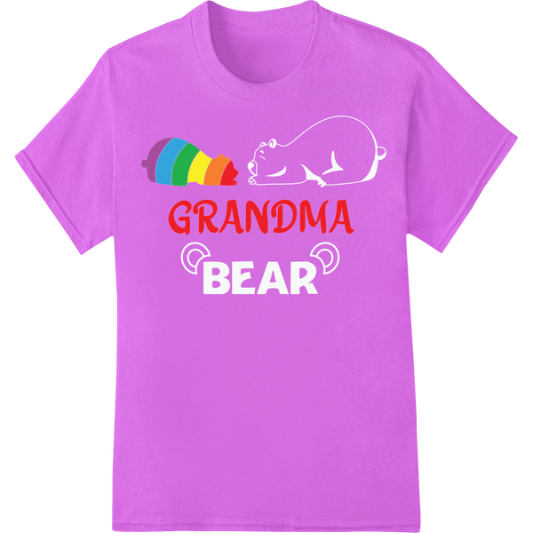 Vibrant LGBT 'GRANDMA' Pride Rainbow DTF Print Transfer on purple shirt - SUPERDTF-DTF Prints-DTF Transfers-Custom DTF Prints