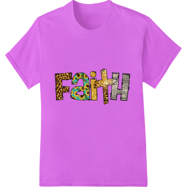 Bold 'Faith' Animal Print Heat Transfer - Express Your Belief - High-quality DTF printing experts