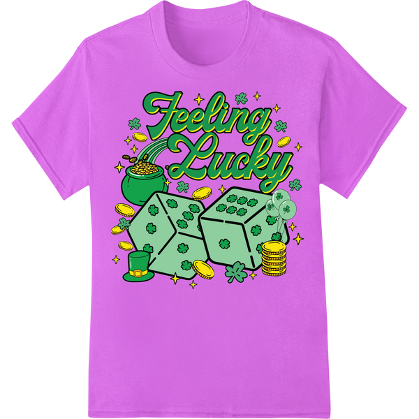 Feeling Lucky: Festive St. Patrick's Day DTF Print Transfer on purple shirt - SUPERDTF-DTF Prints-DTF Transfers-Custom DTF Prints