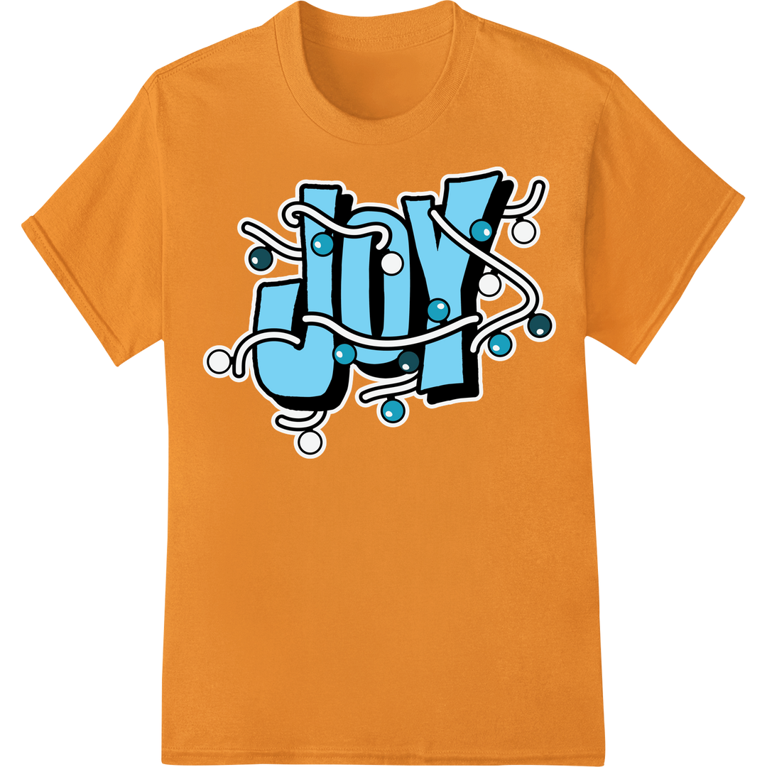 Frosty's Joyful Graffiti: Festive DTF Heat Transfer Print on orange shirt - SUPERDTF-DTF Prints-DTF Transfers-Custom DTF Prints