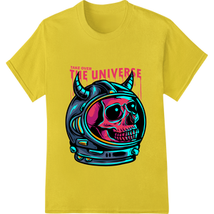 Premium quality innovative apparel printing on Cosmic Astronaut Skull: Blast Off with Edgy Style