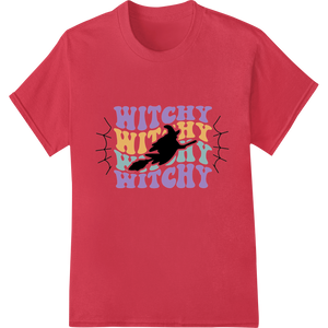 Premium quality custom merchandise on Witchy Halloween Magic: Colorful DTF Print Heat Transfer