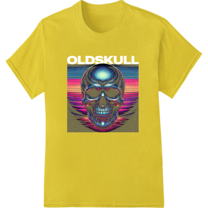 Vibrant dtf printer print on Psychedelic Vaporwave Skull DTF Print Heat Transfer