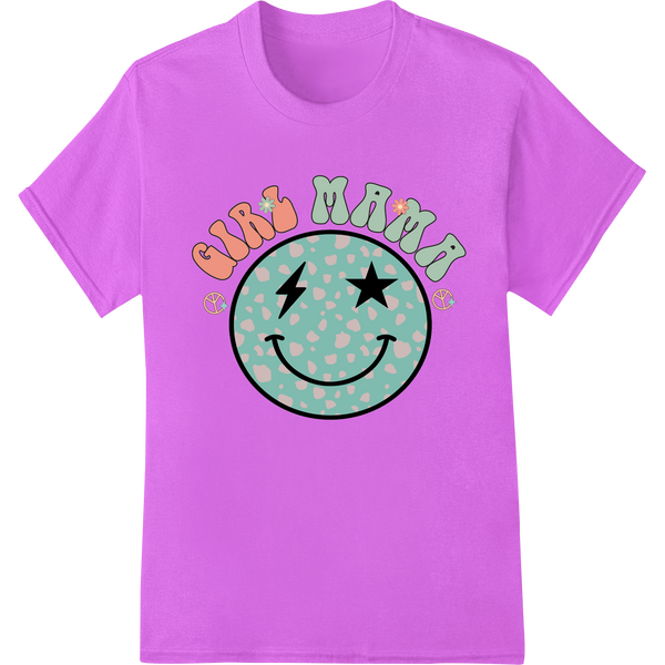 Retro Mother's Day Smiley Face DTF Print Heat Transfer on purple shirt - SUPERDTF-DTF Prints-DTF Transfers-Custom DTF Prints