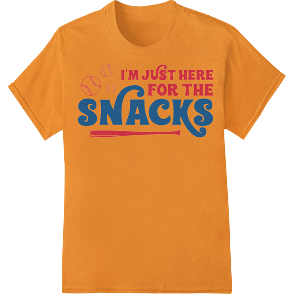 Batter Up for Ballpark Snacks - Baseball Fan Heat Transfer on orange shirt - SUPERDTF-DTF Prints-DTF Transfers-Custom DTF Prints