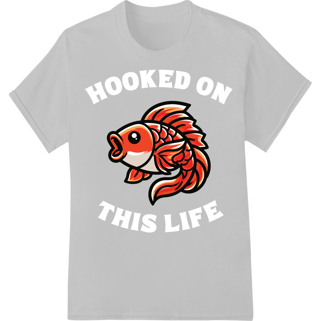 Vibrant Fish Heat Transfer Print | Eye-Catching Aquatic Design on white shirt - SUPERDTF-DTF Prints-DTF Transfers-Custom DTF Prints