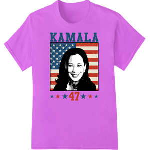 Kamala 47: Celebrate Diversity and Leadership showcasing advanced custom DTF designs technology