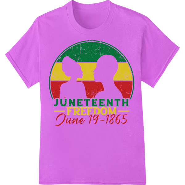 Juneteenth Freedom Celebration DTF Print Heat Transfer on purple shirt - SUPERDTF-DTF Prints-DTF Transfers-Custom DTF Prints