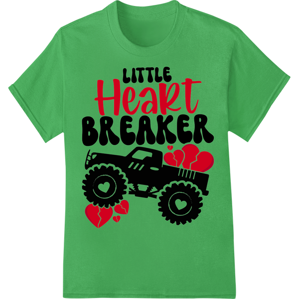 Little Heart Breaker: Edgy Valentine's Day DTF Print on green shirt - SUPERDTF-DTF Prints-DTF Transfers-Custom DTF Prints