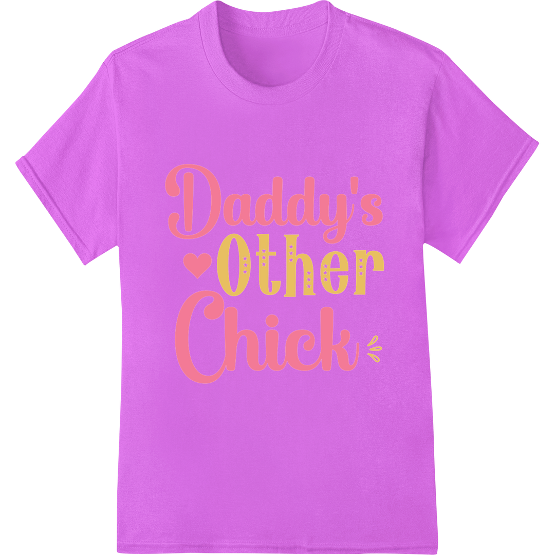 Adorable 'Daddy's Other Chick' Easter DTF Print Heat Transfer on purple shirt - SUPERDTF-DTF Prints-DTF Transfers-Custom DTF Prints