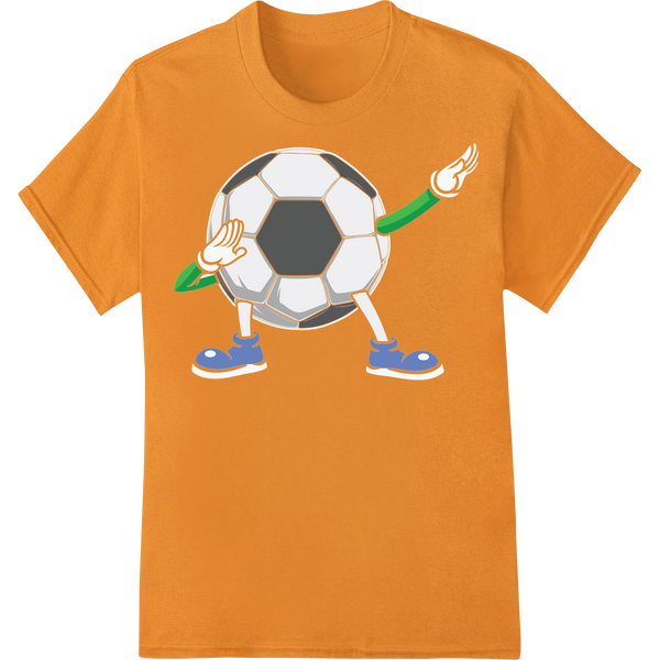 Bold Soccer Ball DTF Print Heat Transfer | Sports Design on orange shirt - SUPERDTF-DTF Prints-DTF Transfers-Custom DTF Prints