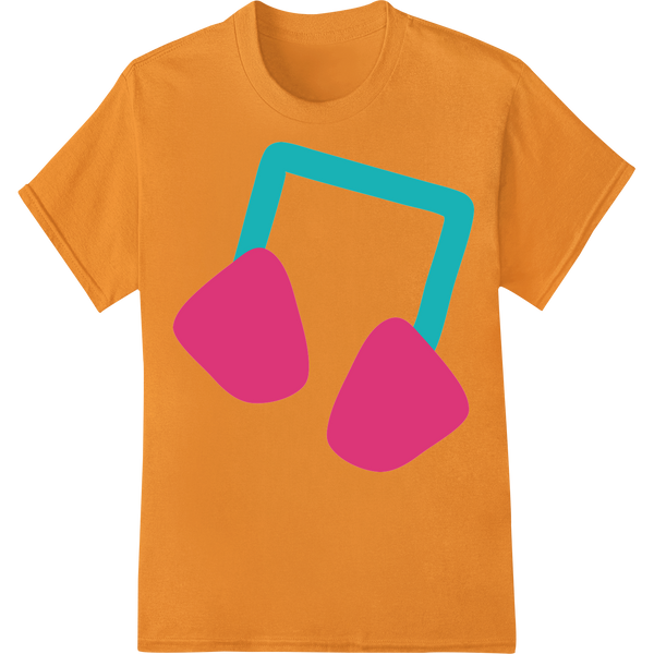 Rhythms of Love: Valentine's Musical Notes Heat Transfer on orange shirt - SUPERDTF-DTF Prints-DTF Transfers-Custom DTF Prints