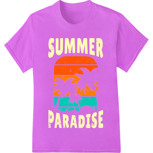 Tropical Sunset Paradise - Vintage Summer Beach DTF Print featuring professional custom print solutions